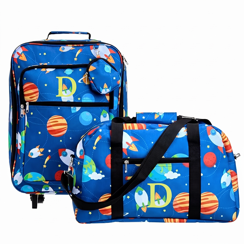 Kids' Monogrammed Space-Themed Luggage 3 Pc. Set