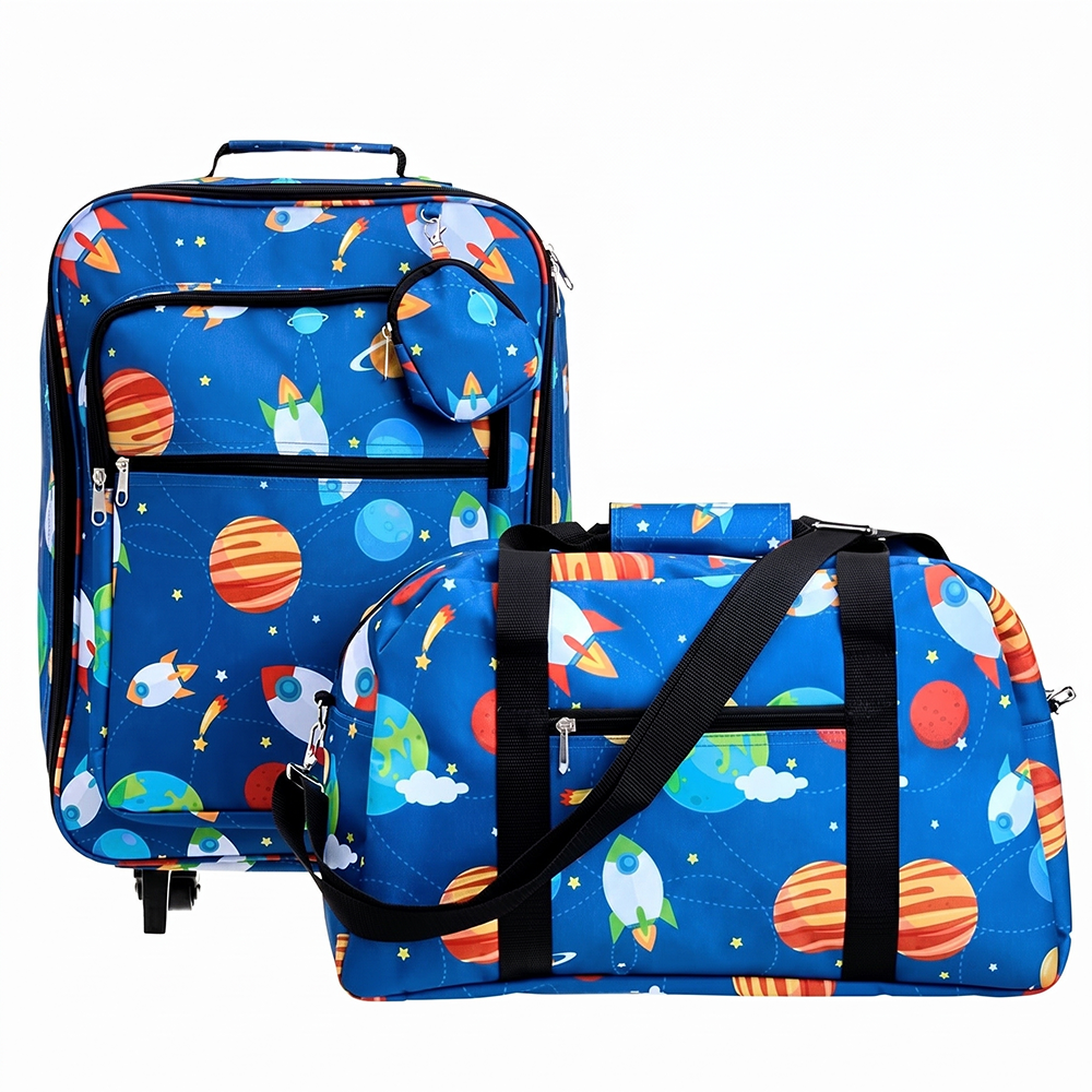 Kids' Monogrammed Space-Themed Luggage 3 Pc. Set