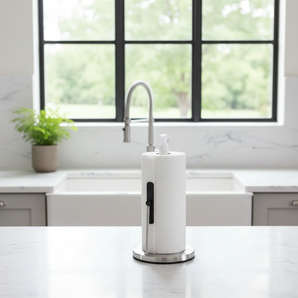Paper Towel Holder with Spray Bottle B617