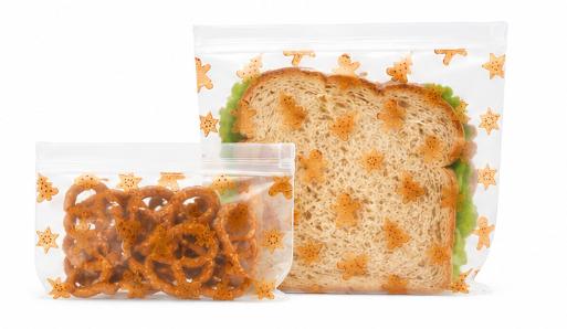 Gingerbread Reusable Food Storage Bags - 4-Pc.