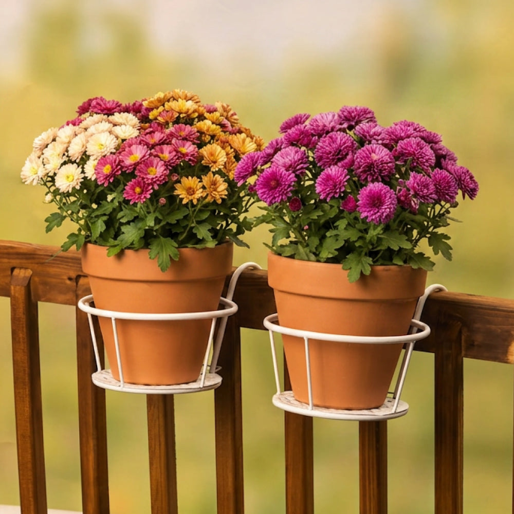 Railing Flower Pot Holders for Balcony or Deck 2 Pk D2438