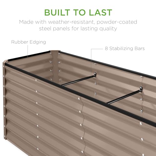 Gray 8x4x2ft Outdoor Metal Raised Garden Bed H62011