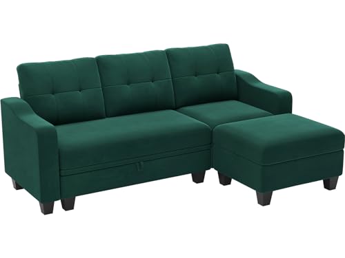 Blue Velvet L Shaped Sectional Sofa with Storage R244518