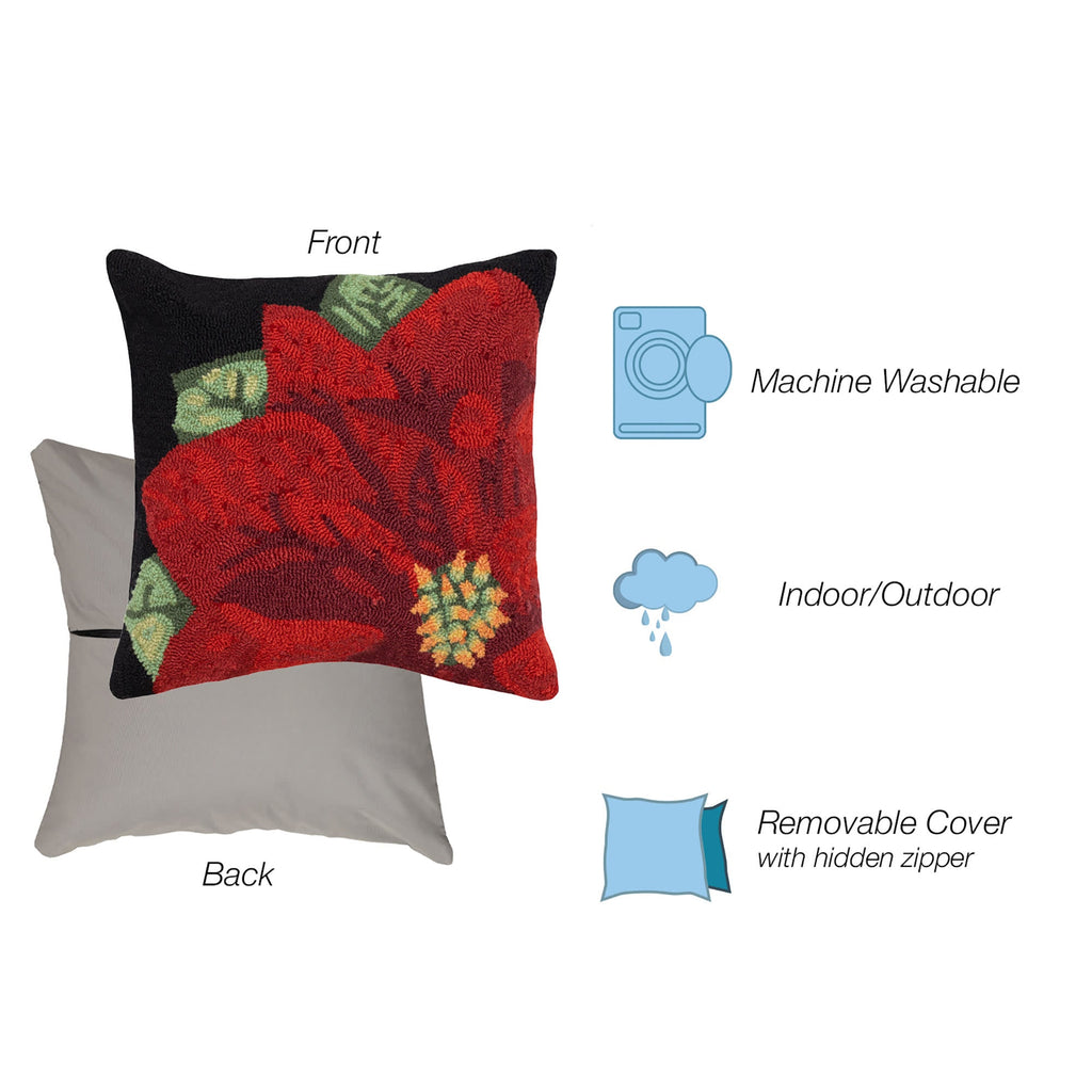 Frontporch Poinsettia Indoor Outdoor Throw Pillow