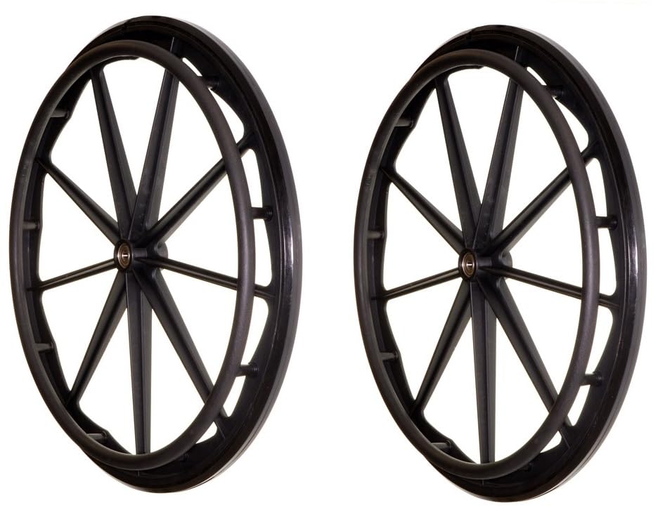 Solid Black Set of 2 Wheelchair Wheels V305