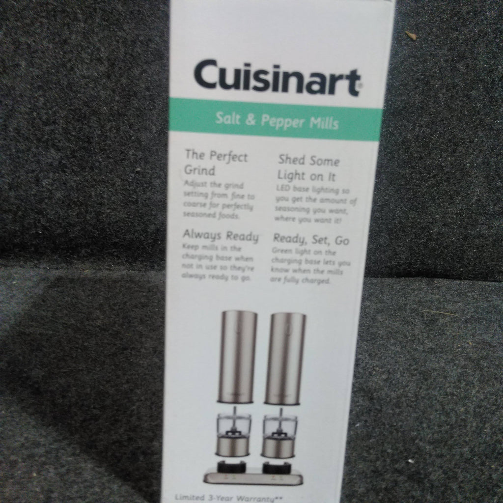 Brushed Stainless Steel Electric Salt and Pepper Mill Set C36644