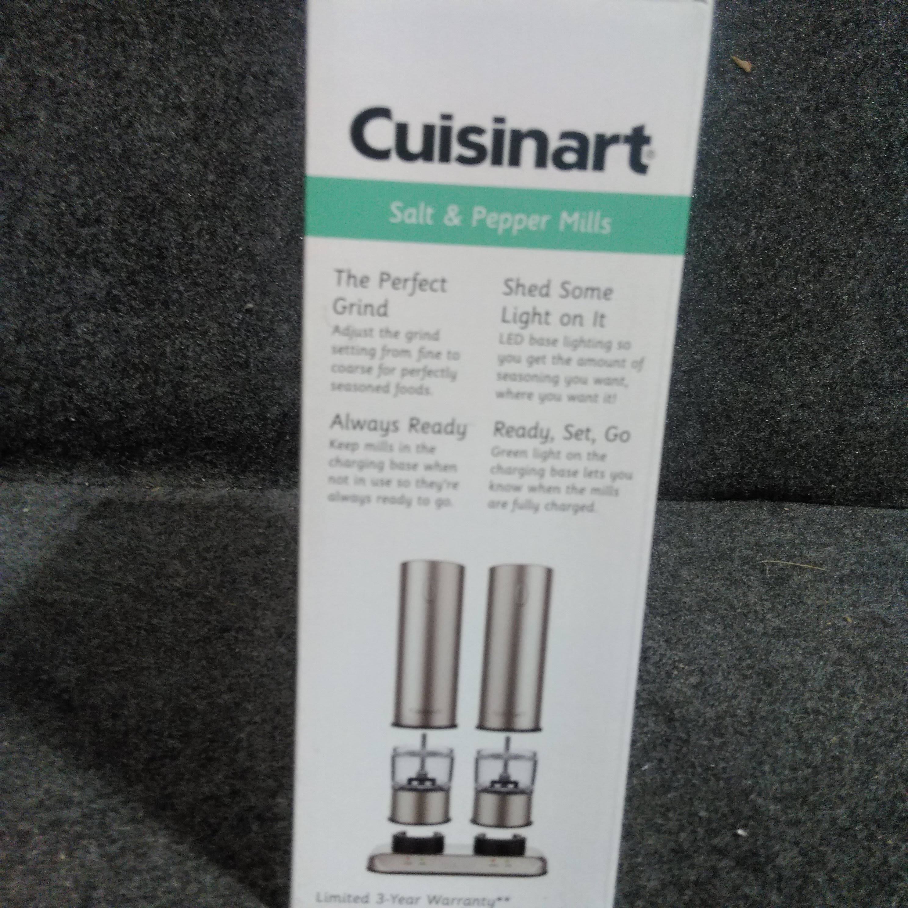 Brushed Stainless Steel Electric Salt and Pepper Mill Set C36644