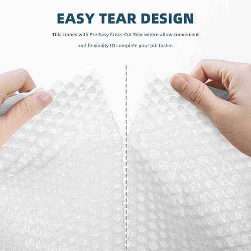 Bubble Cushioning Wrap 2 Pack 12 Inch x 72ft Total, Clear Bubble Packing Roll B9129