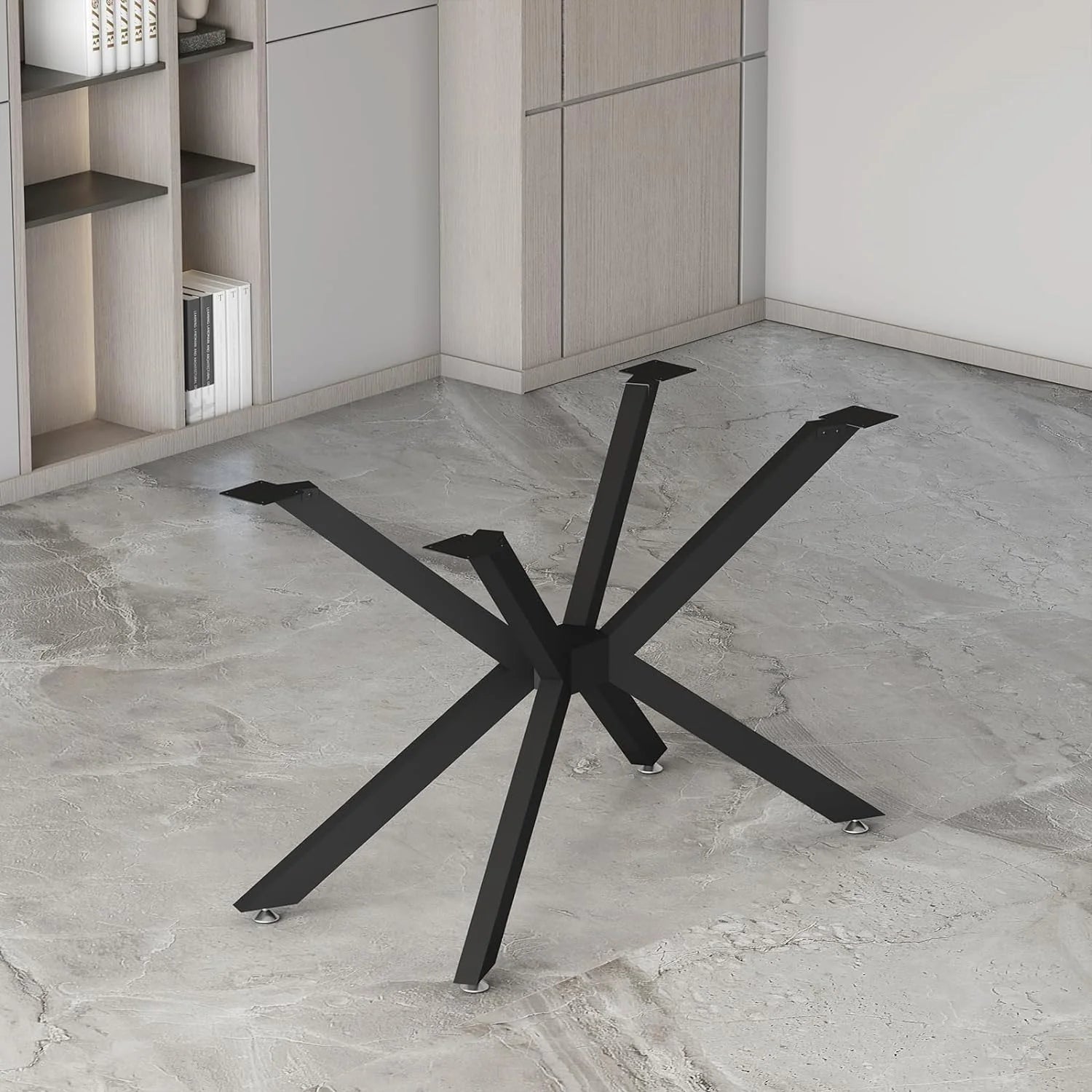 Black 28" Metal Dining Table Legs with Suction Cups U5935