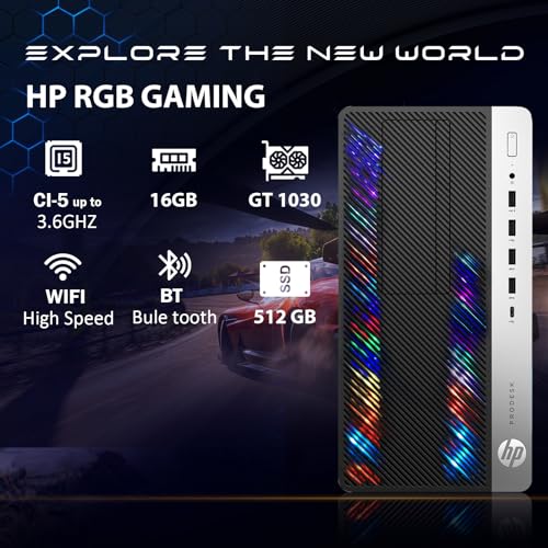 RGB Gaming Desktop Computer, Intel Quad Core I5-6500 up to 3.6GHz, GeForce GT 1030 2G, 32GB DDR4, 1T SSD + 3T HDD, Win 10 Pro V21085