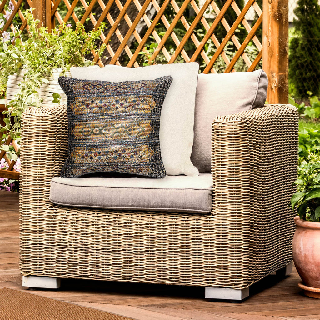 Marina Tribal Stripe Indoor Outdoor Throw Pillow