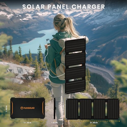 30W Portable Foldable Solar Panel with QC3.0 USB-A/C Port N55684