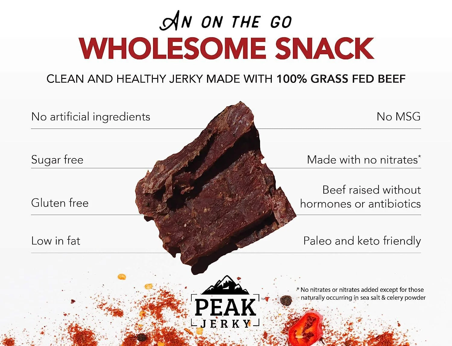 3 Pack Original Dill Hot Grass Fed Beef Jerky T627579