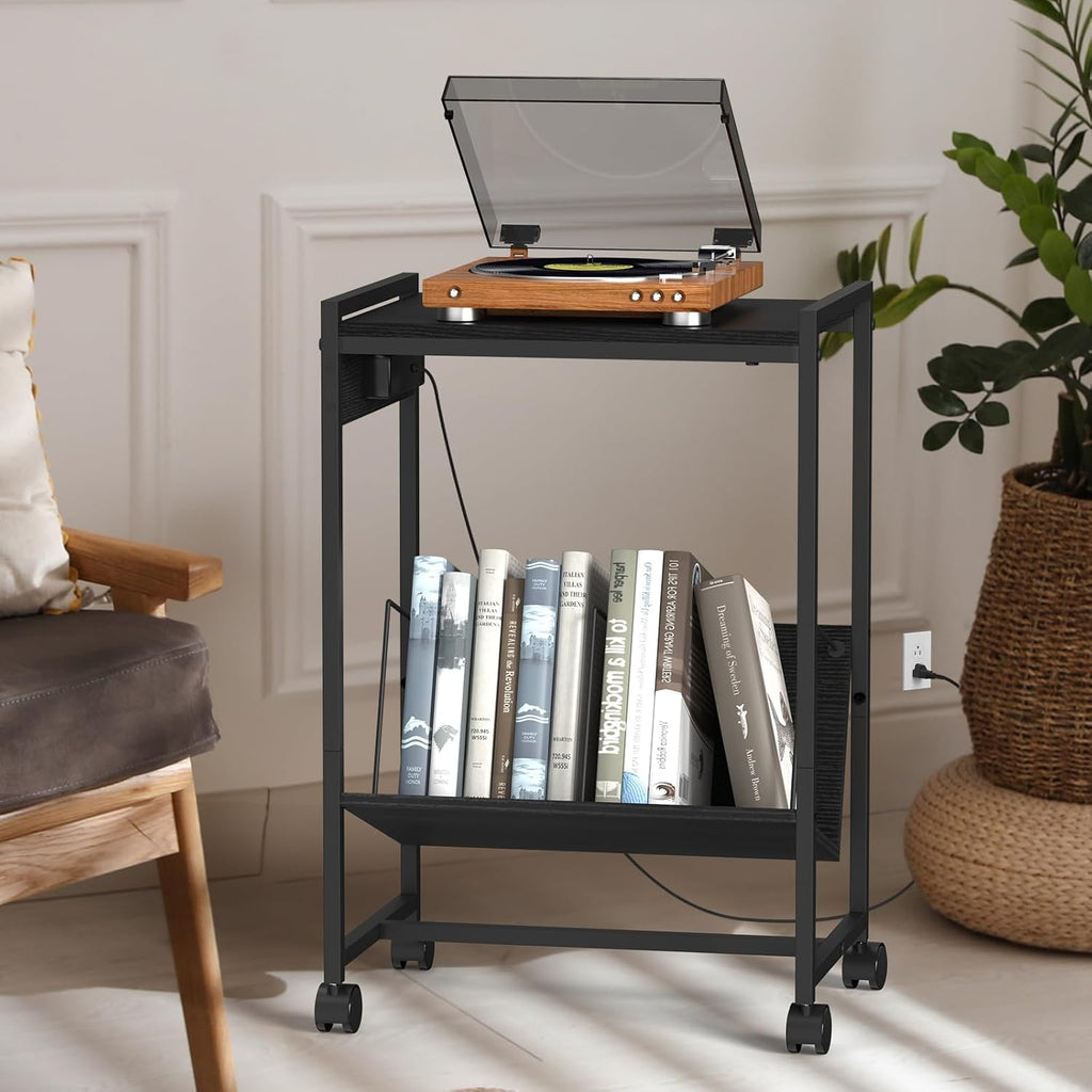 Black Record Player Table Z6482