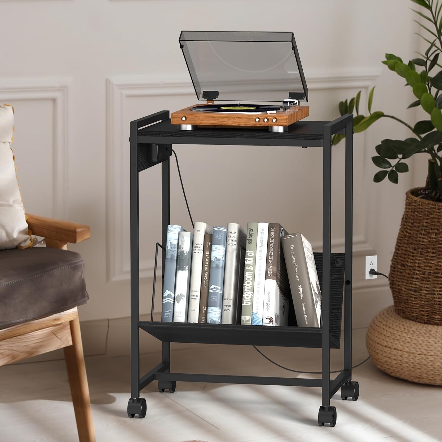 Black Record Player Table Z6482