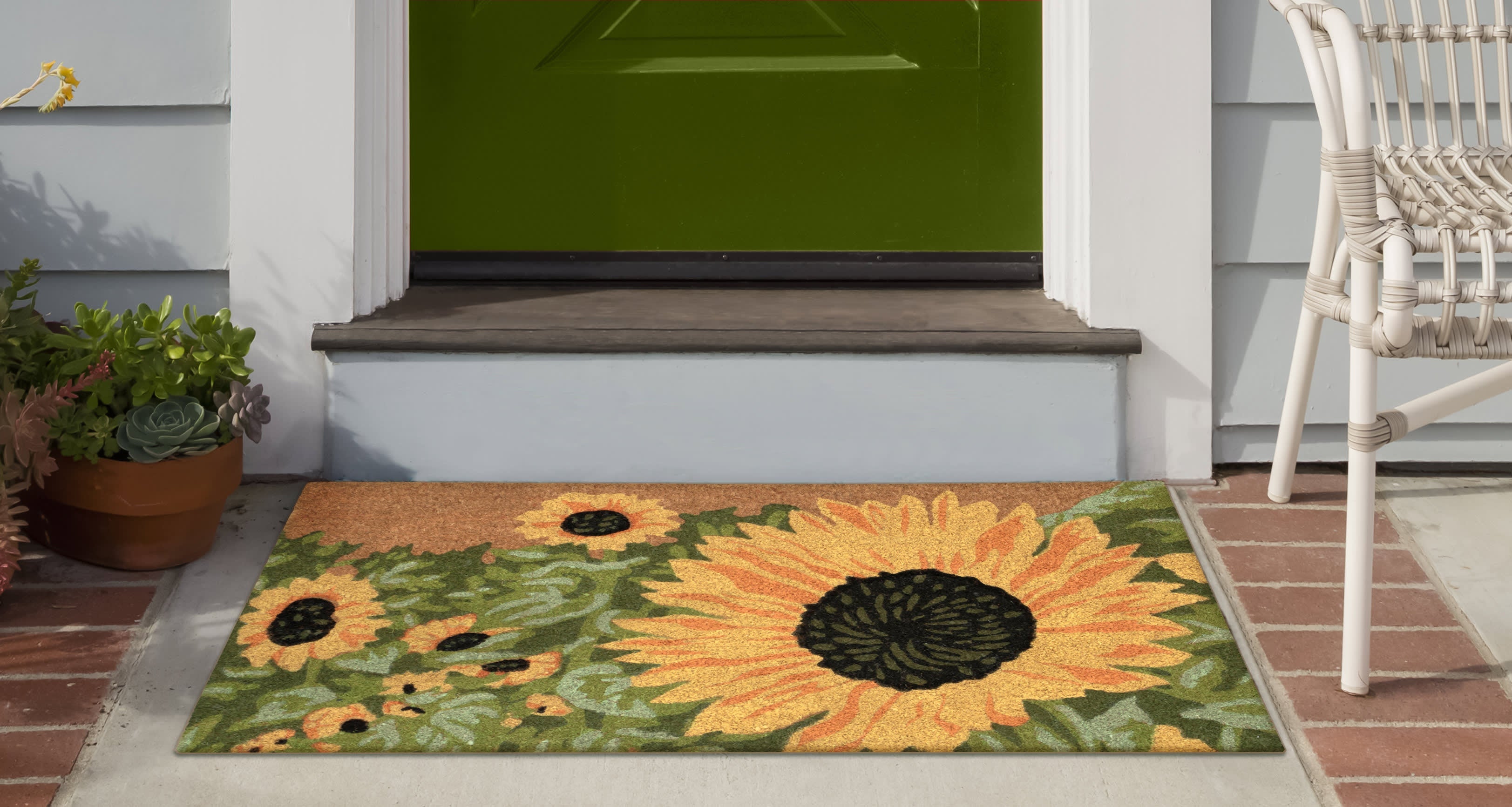 Natura Sunny Day Coir Doormat with Non-Slip Backing