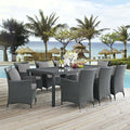 9 Piece Outdoor Patio Dining Set in Canvas Gray R30065