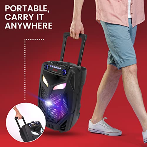 800W 12" Portable Bluetooth PA Speaker with Party Lights V7331