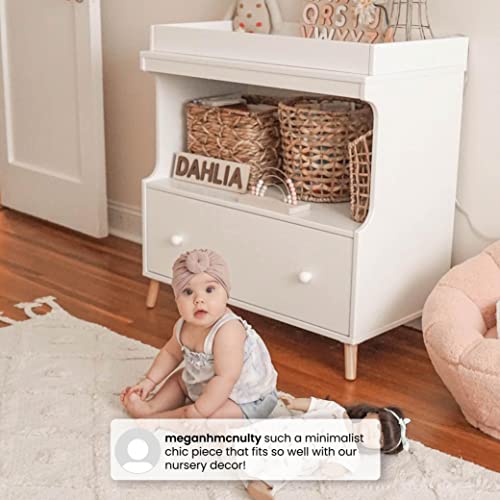 Bianca White Natural Convertible Changing Table with Drawer K41385