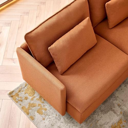 Beige L Shaped Sectional Sofa with 5 Waist Pillows B95015