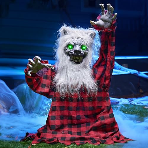 Animated Werewolf Prop with Moving Arms & Light-Up Eyes L153041