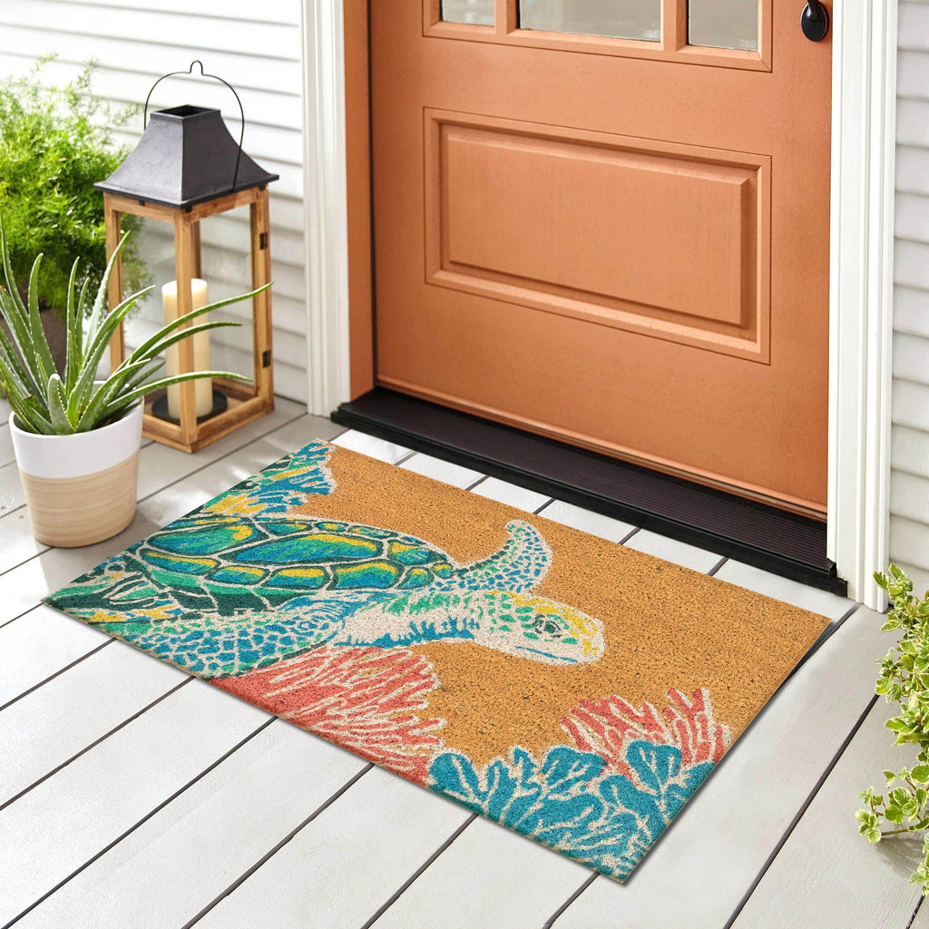 Natura Seaturtle Coir Doormat with Non-Slip Backing