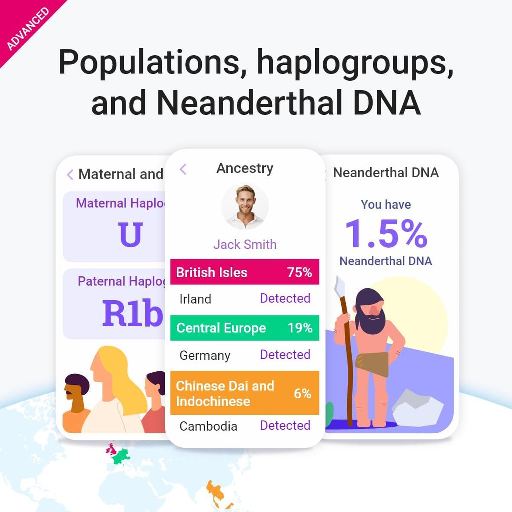 DNA Test with 400+ Health, Ancestry, Traits & Fitness Reports G33665