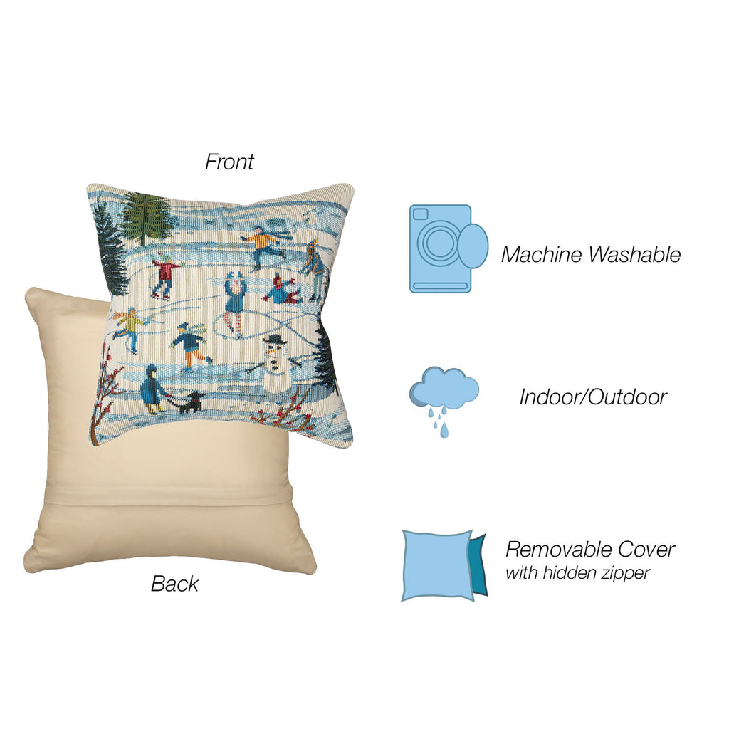 Marina Gone Skating Indoor Outdoor Throw Pillow