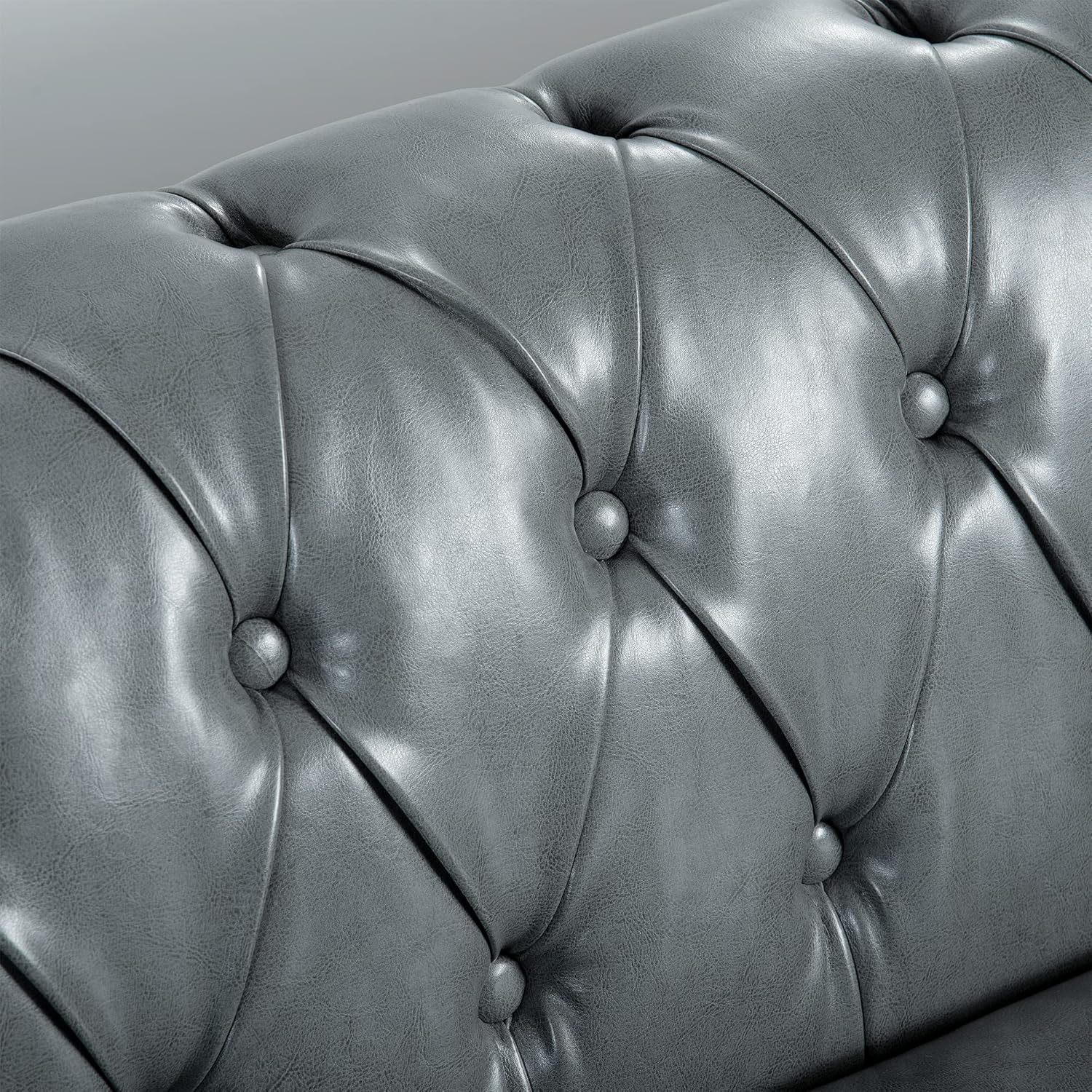 3-Seater PU Leather Chesterfield Sofa with Button Tufted F558528