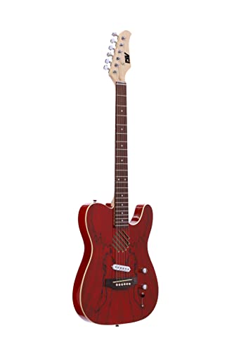 Trans Red Hollow Semi-Acoustic Electric Guitar Y505