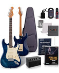 Blaze Orange Electric Guitar with Roasted Maple Neck, Flame Maple Top, HSS Ceramic Pickups, 10W Amp, Gig Bag, Strap, Picks, Lesson Book M845537