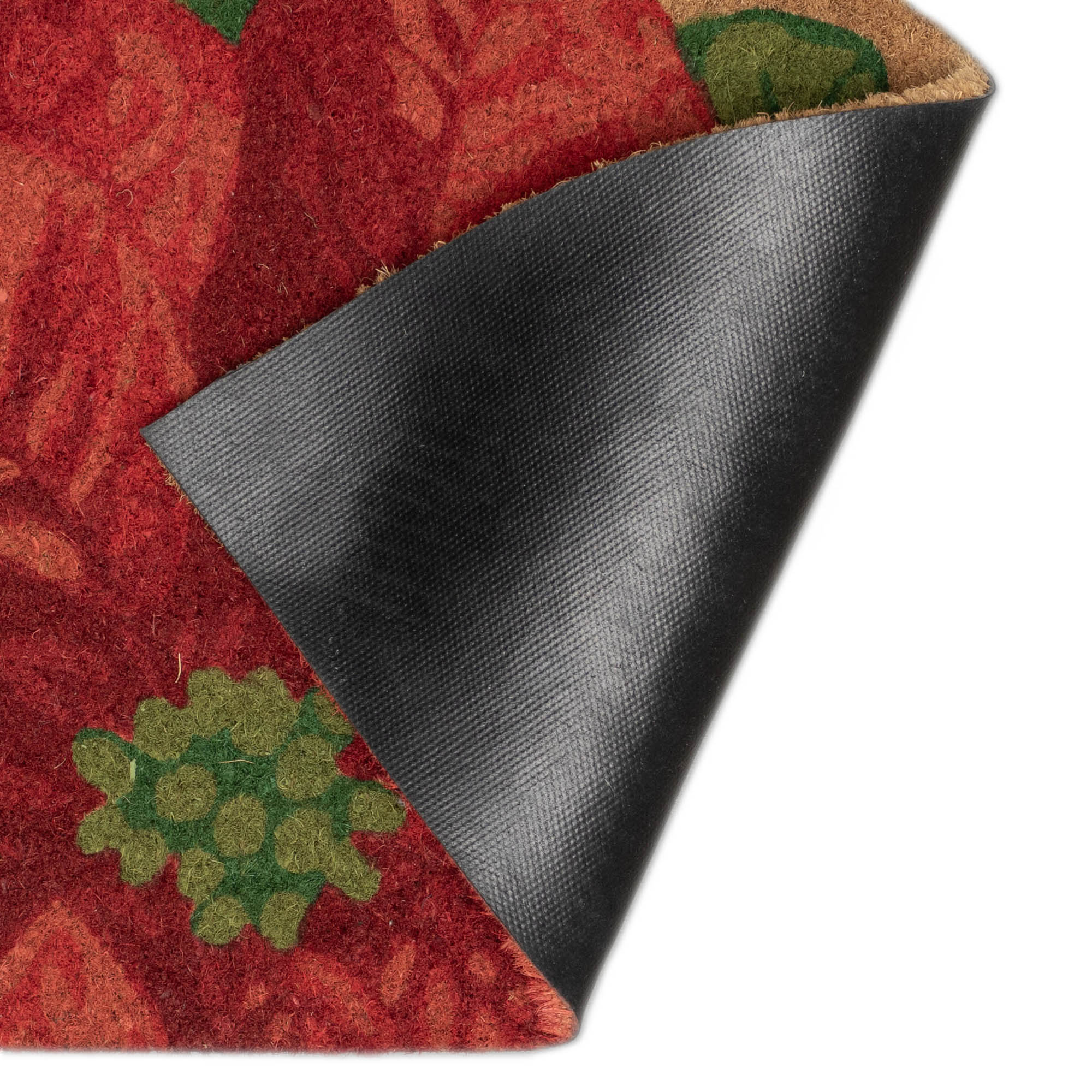 Natura Poinsettia Coir Doormat with Non-Slip Backing