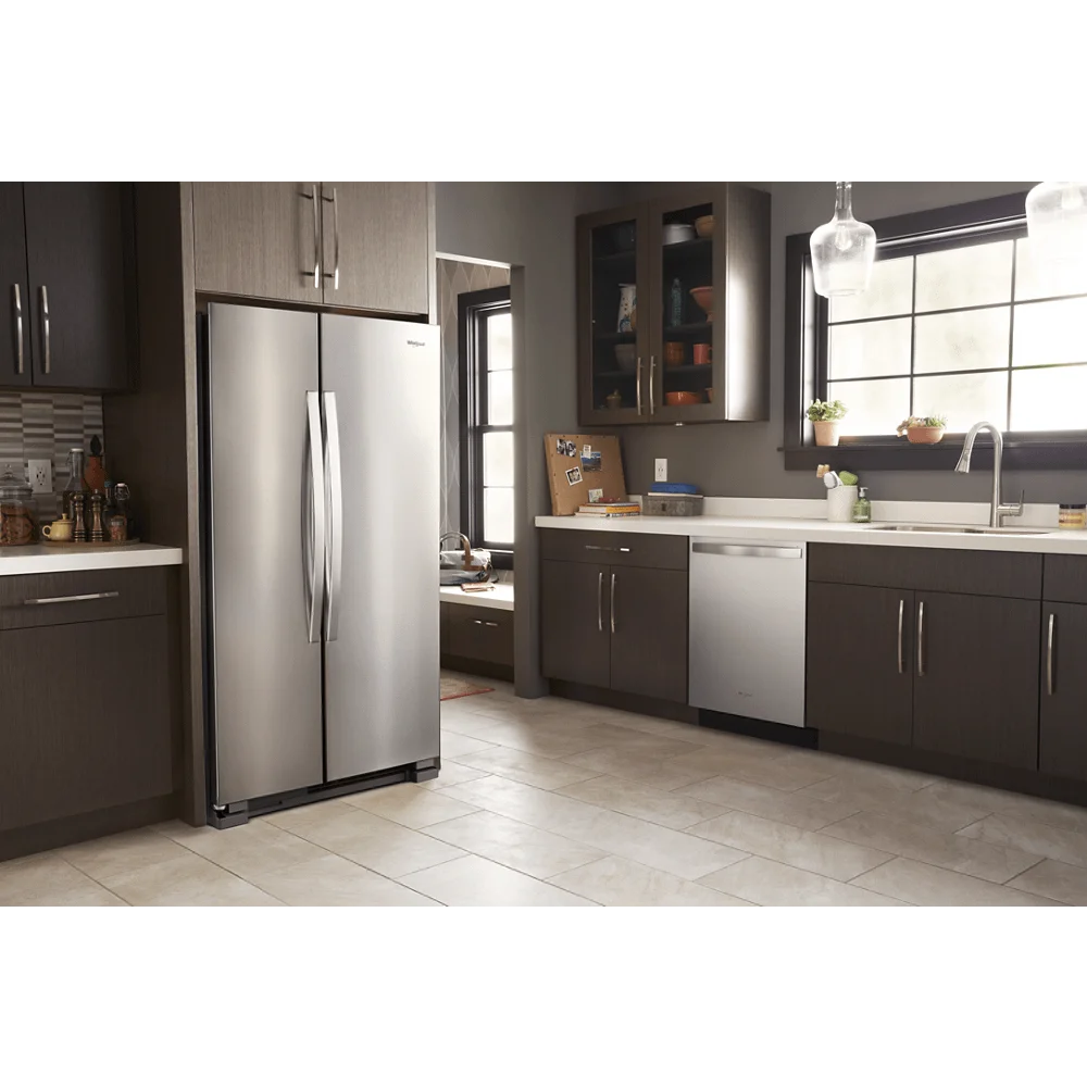 36" Wide 25.1 Cu. Ft. Side By Side Refrigerator Stainless Steel U63549