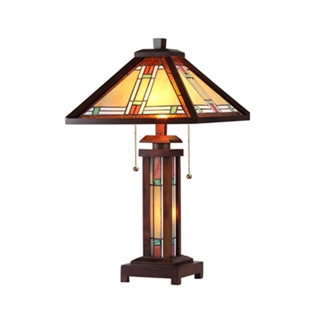 3-Light Wooden Table Lamp with 15" Shade J5530