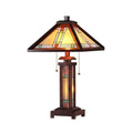3-Light Wooden Table Lamp with 15" Shade J5530