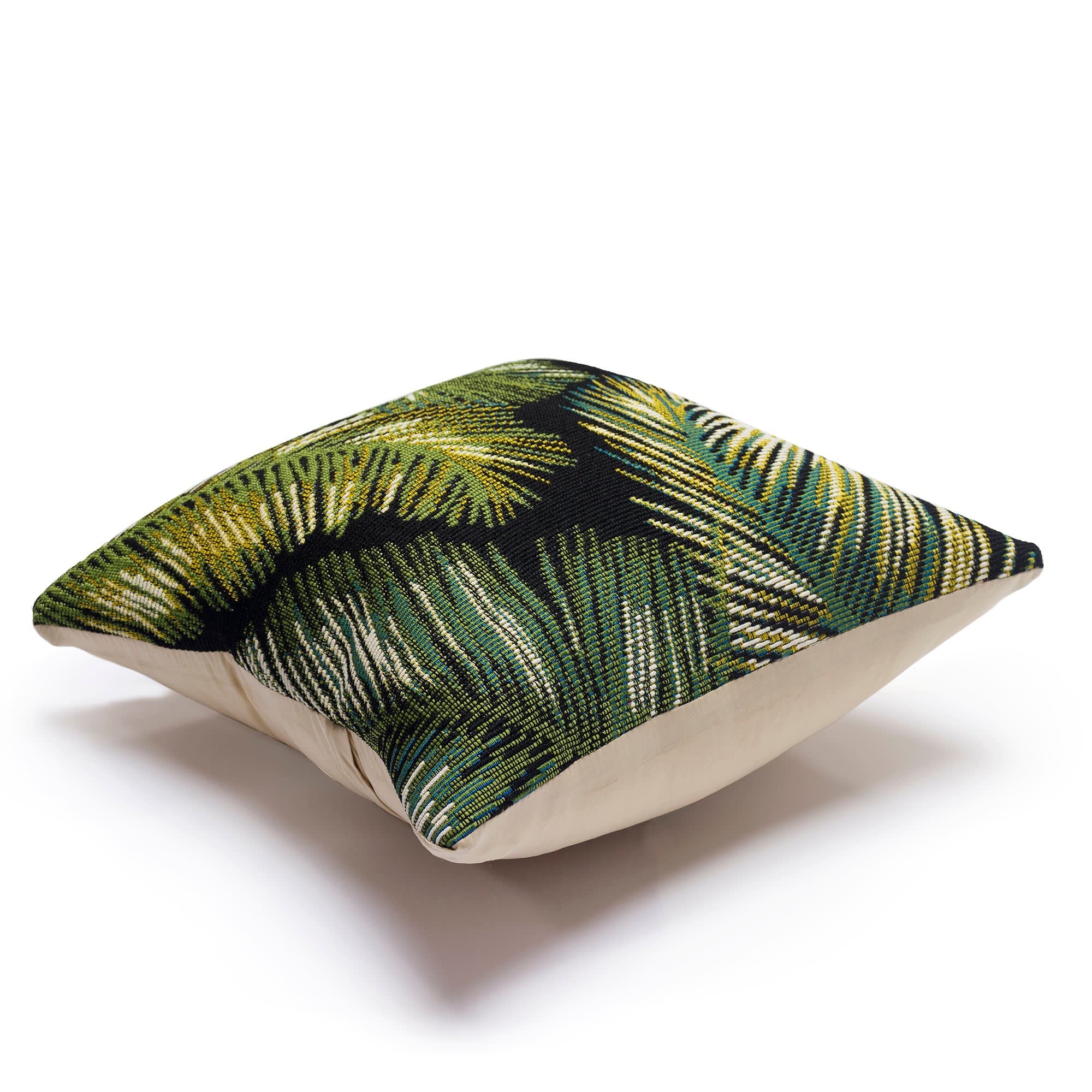 Marina Palm Border Indoor Outdoor Throw Pillow