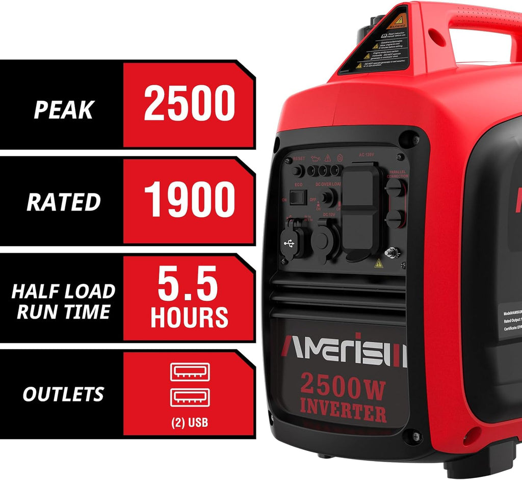 2500-Watt Gas Powered Portable Inverter Generator N10788