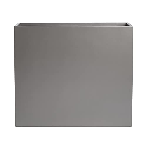 Tall Rectangle Fiberglass Planter, Grey, 36 Inch M445977