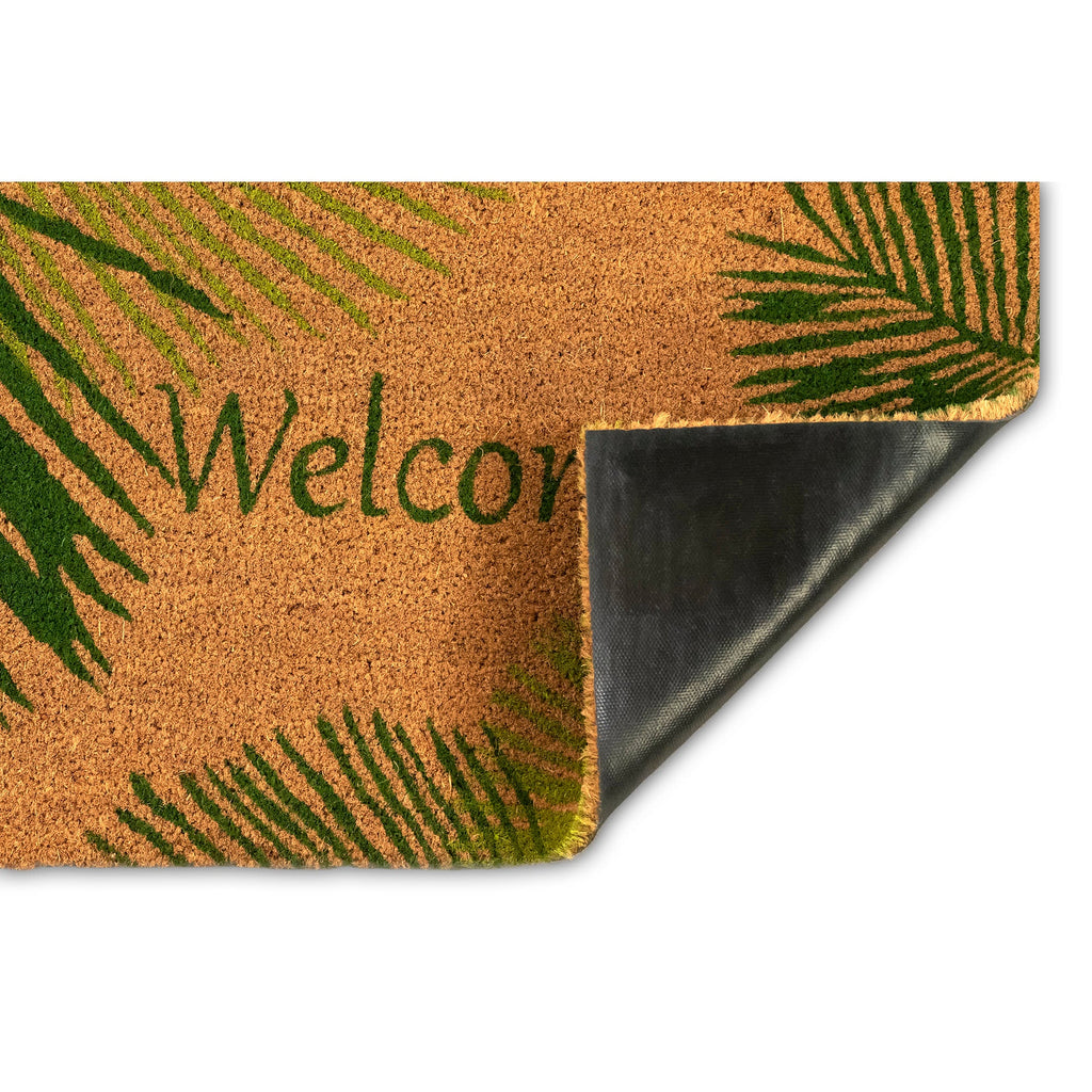 Natura Palm Border Coir Doormat with Non-Slip Backing