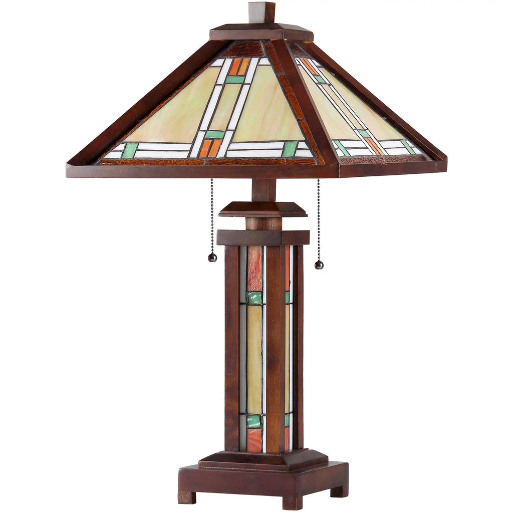 3-Light Wooden Table Lamp with 15" Shade J5530