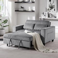 Light Grey Corduroy 3 in 1 Convertible Sleeper Sofa Bed P680