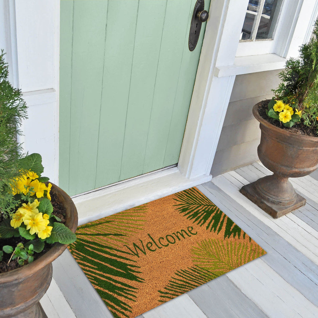 Natura Palm Border Coir Doormat with Non-Slip Backing