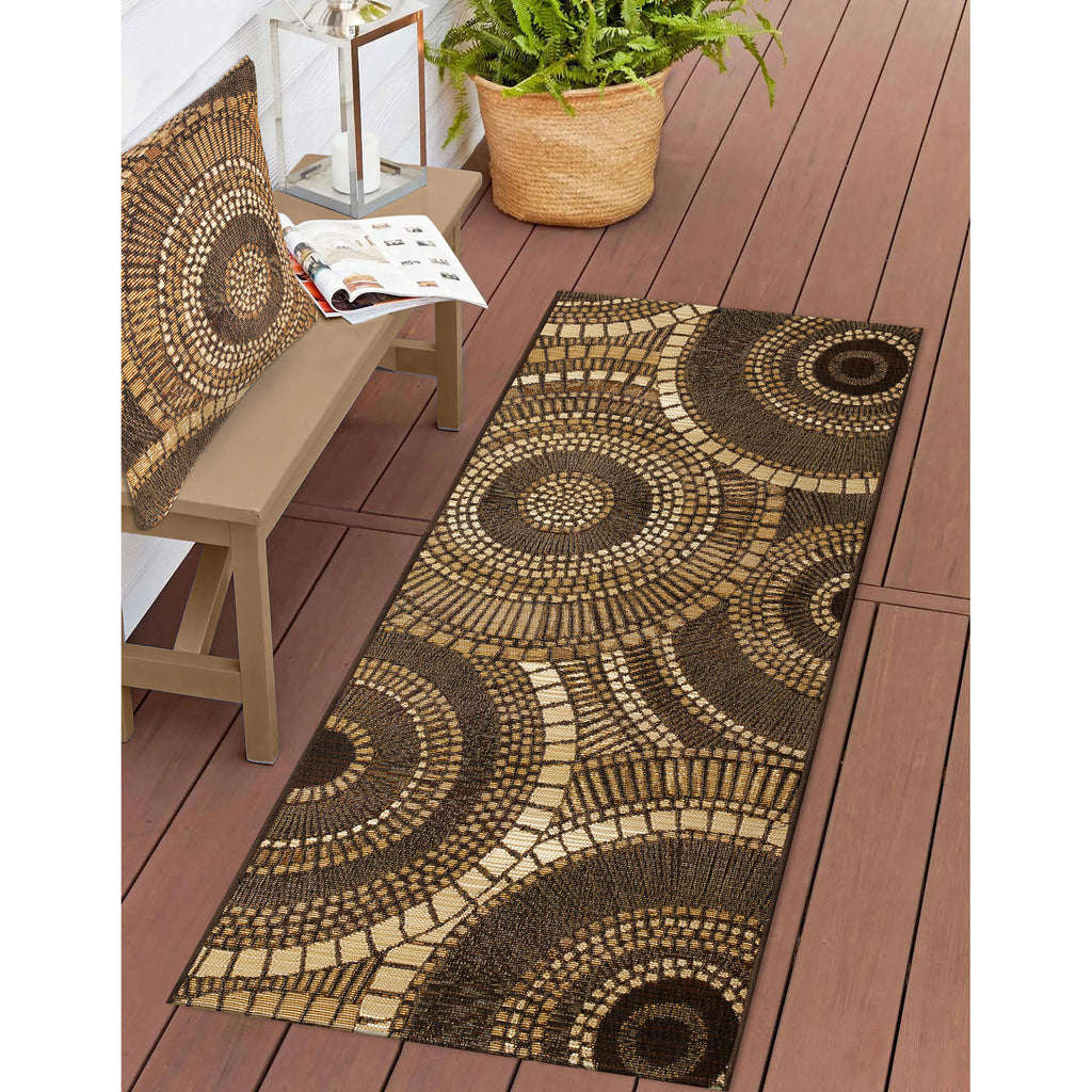 Marina Circles Indoor Outdoor Throw Pillow