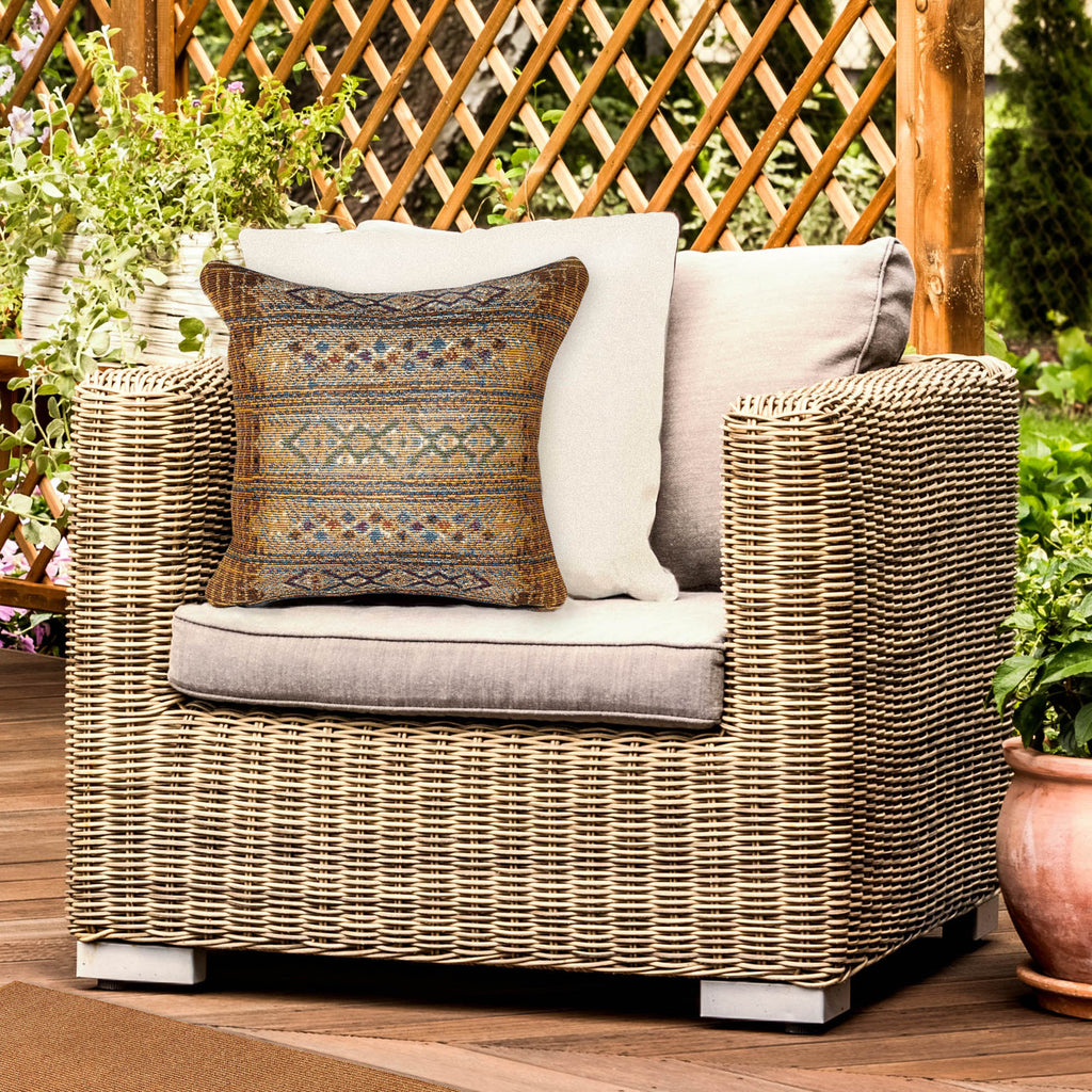 Marina Tribal Stripe Indoor Outdoor Throw Pillow