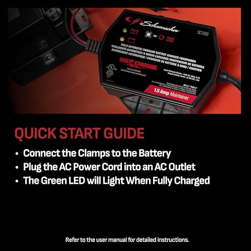 3-in-1 Fully Automatic 1.5 Amps 6 Volt 12 Volt Battery Charger and Maintainer G251760