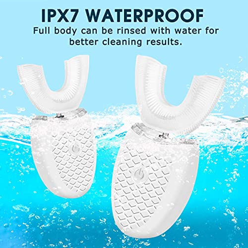 Ultrasonic Electric Toothbrush Adults, U Shaped 360° Cleaning Rechargeable IPX7 Waterproof A893
