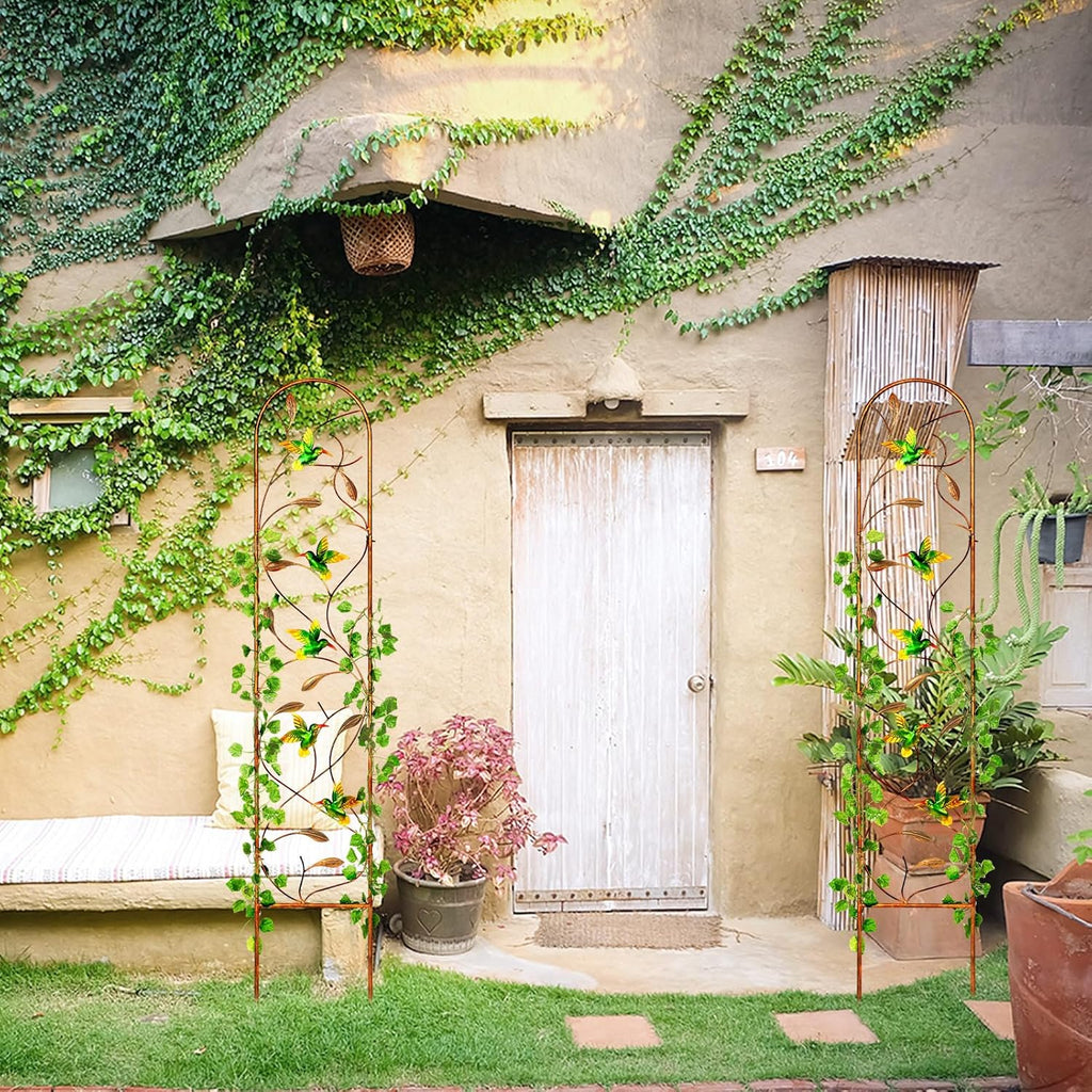 2 Pack 60 Inch High Metal Garden Trellis for Climbing Plants O957