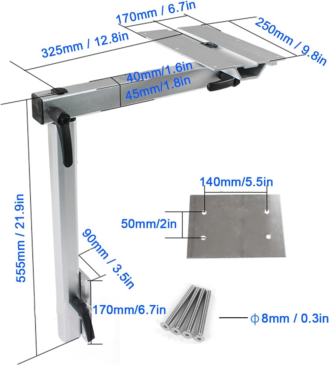 360 Degrees Rotatable Adjustable Removable Laptop Table Leg Bracket O6334