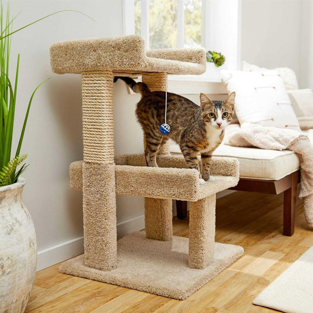 32-in Real Carpet Wooden Cat Tree K420858