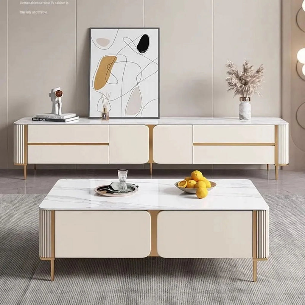 White TV Stand Display Cabinet Unit Table E4628